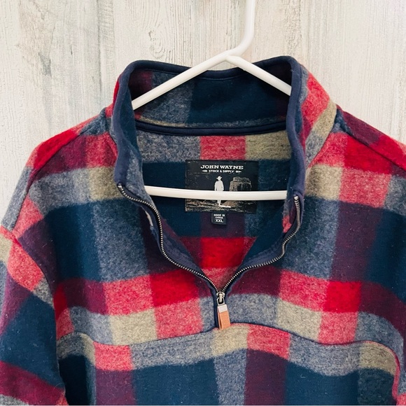 John Wayne Stock & Supply Men’s Size XXL   1/4 Zip Pullover Sweater Multi Color - Picture 2 of 6
